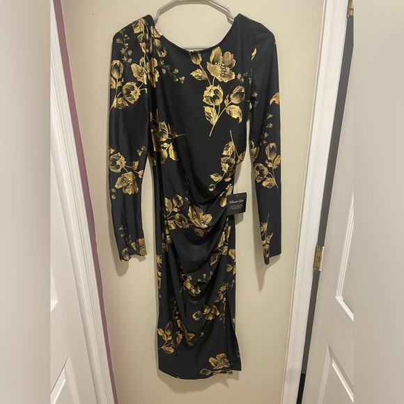 *NWT* Baltic Born Soleblu Midi Black and Gold Dress - Picture 4 of 6